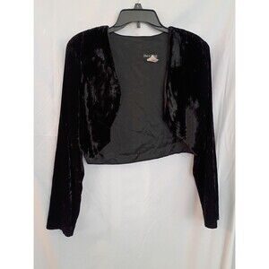 Dave & Johnny Velvet Bolero Jacket Black Romantic Goth Old Hollywood